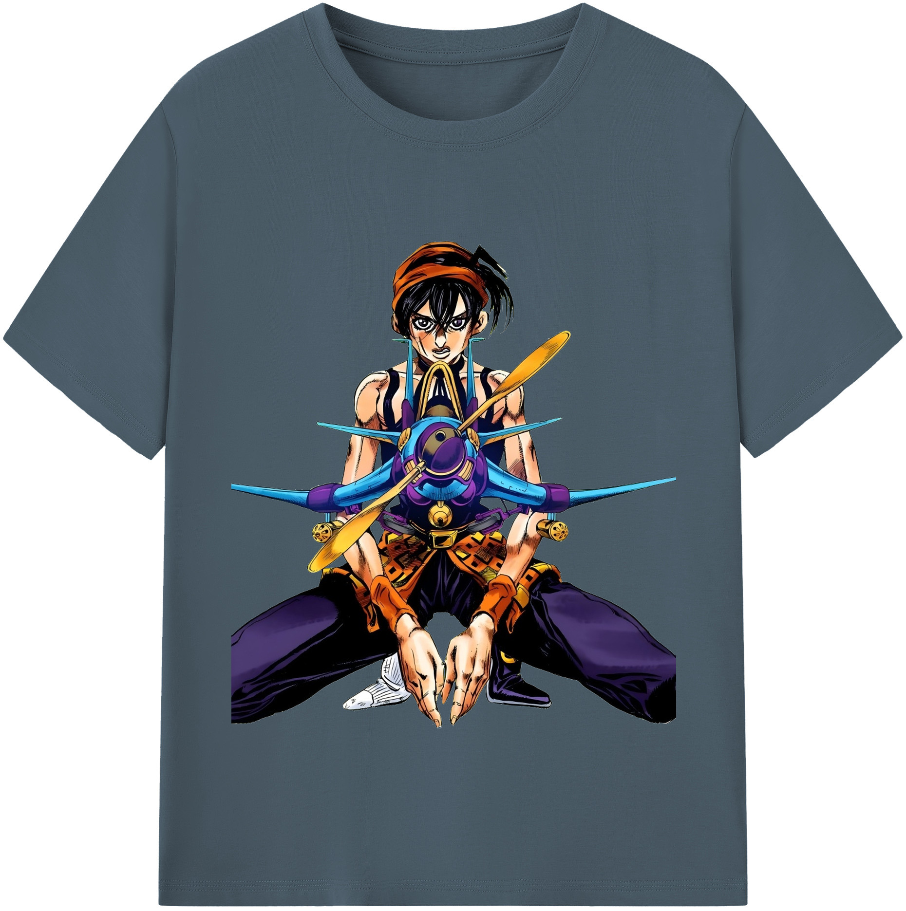 （画像用） ジョジョの奇妙な冒険 ナランチャ?ギルガ JoJo's Bizarre Adventure Narancia Ghirga 綿100％半袖Tシャツ（フロントプリント）